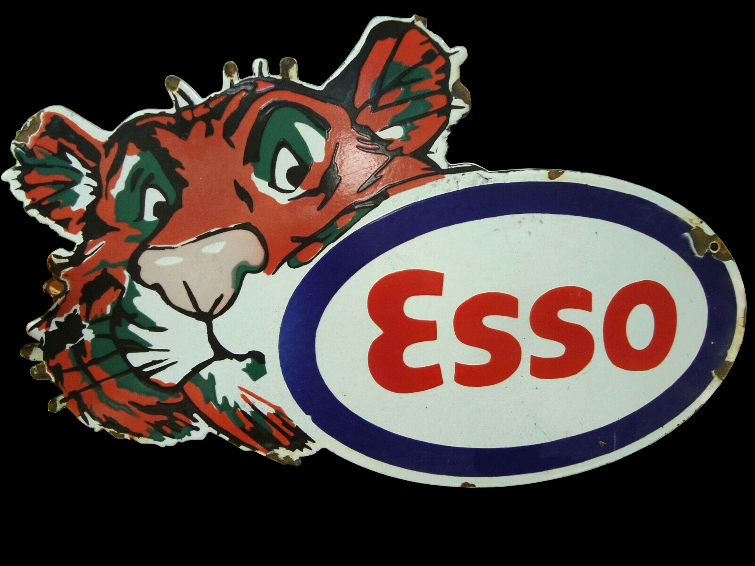 assiette publicitaire esso chat plate advertising  Esso cat 70's PJM 75 gaz 